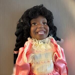 Vintage Dynasty Doll Collection Holiday Alexis Porcelain Doll w Certificate 1990